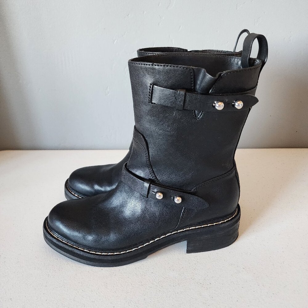 Rag & Bone Black Moto Boot "EUC" - Picture 5 of 16